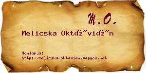 Melicska Oktávián névjegykártya